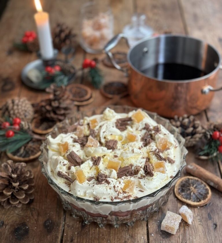 Jamaica Ginger Cake & Mulled Wine Pear Trifle