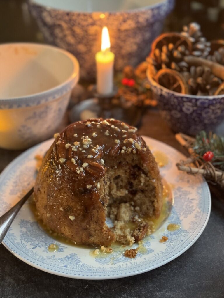 Sticky Toffee, Date & Pecan Christmas Pudding