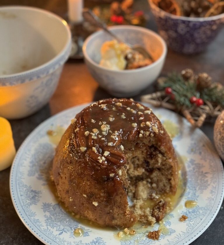 Sticky Toffee Date & Pecan Christmas Pudding