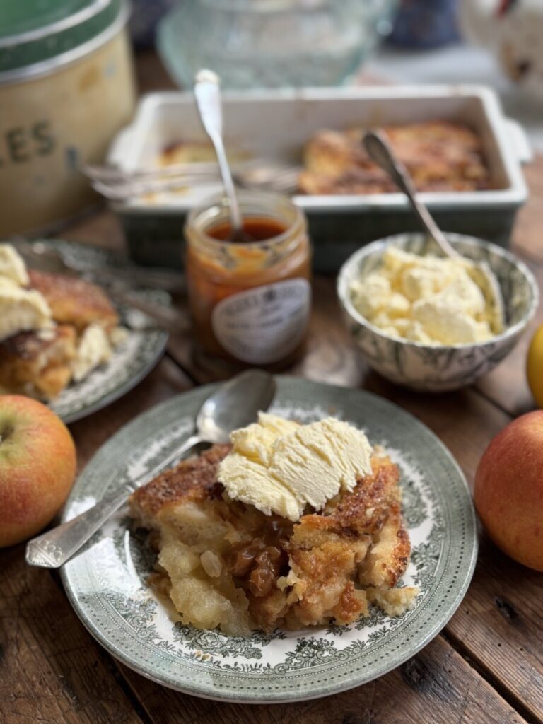 Salted Caramel Apple Bread & Butter Pudding