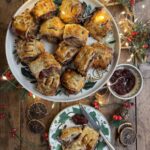 Christmas Sausage Rolls with Bacon, Stuffing & Cranberry Sauce