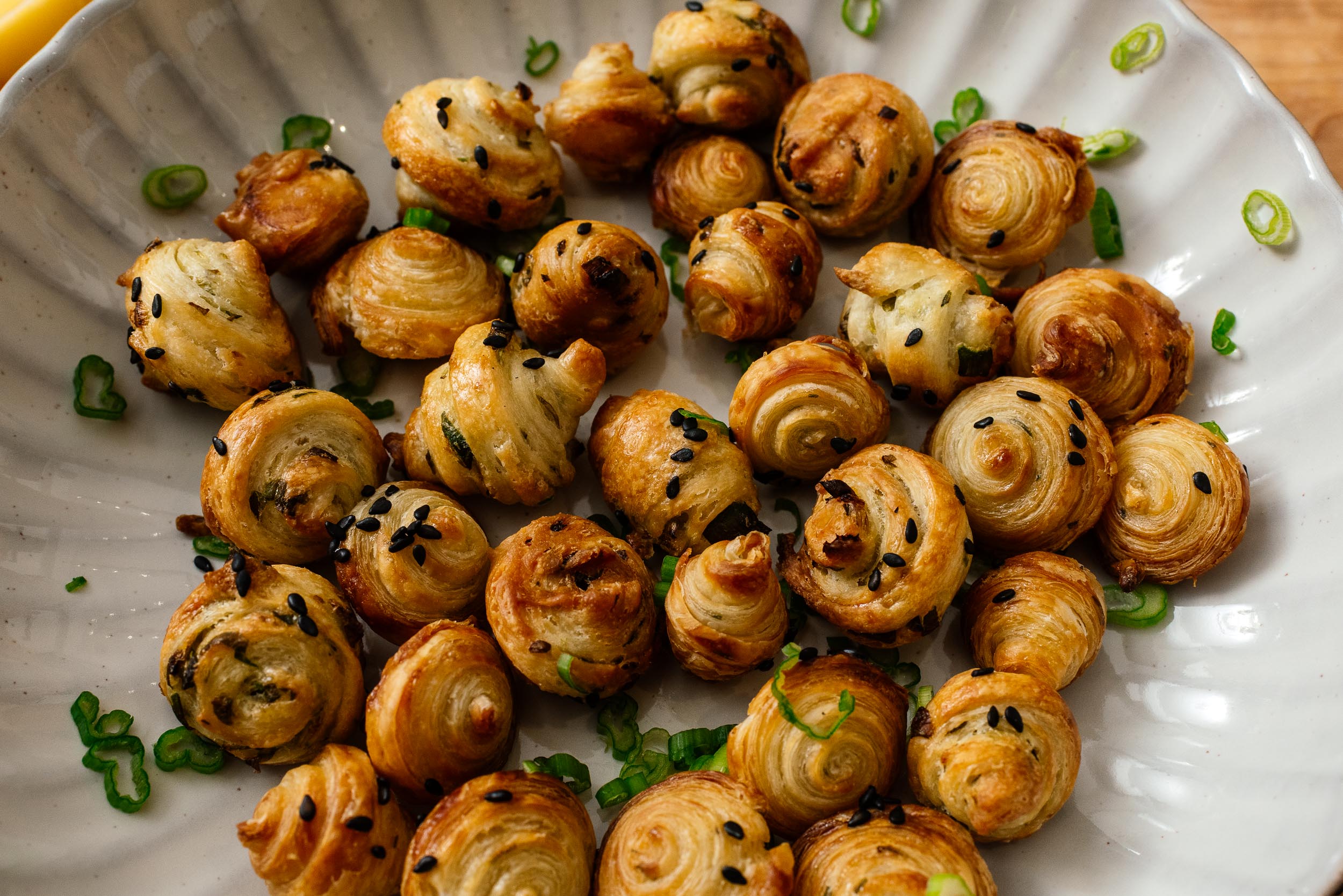 Mini scallion pancake croissants | www.iamafoodblog.com