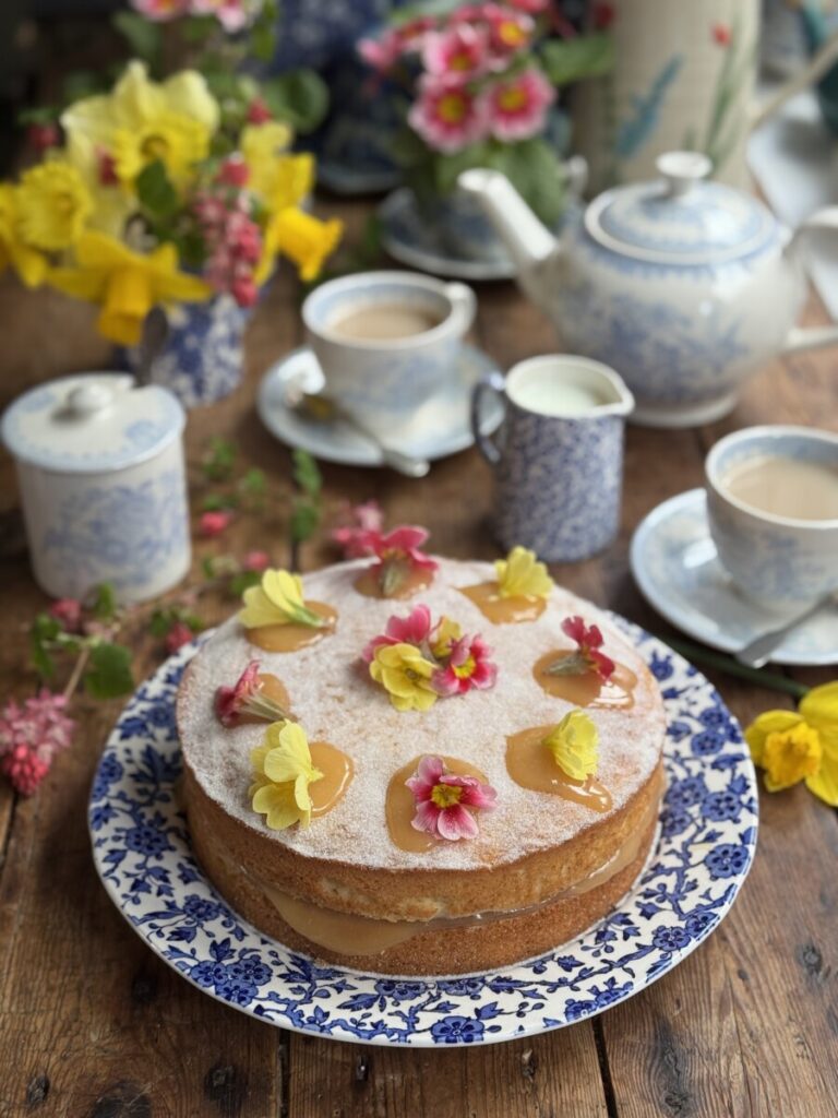 Spring Posy Victoria Sandwich Cake with Lemon Curd