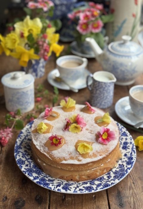 Spring Posy Victoria Sandwich Cake with Lemon Curd
