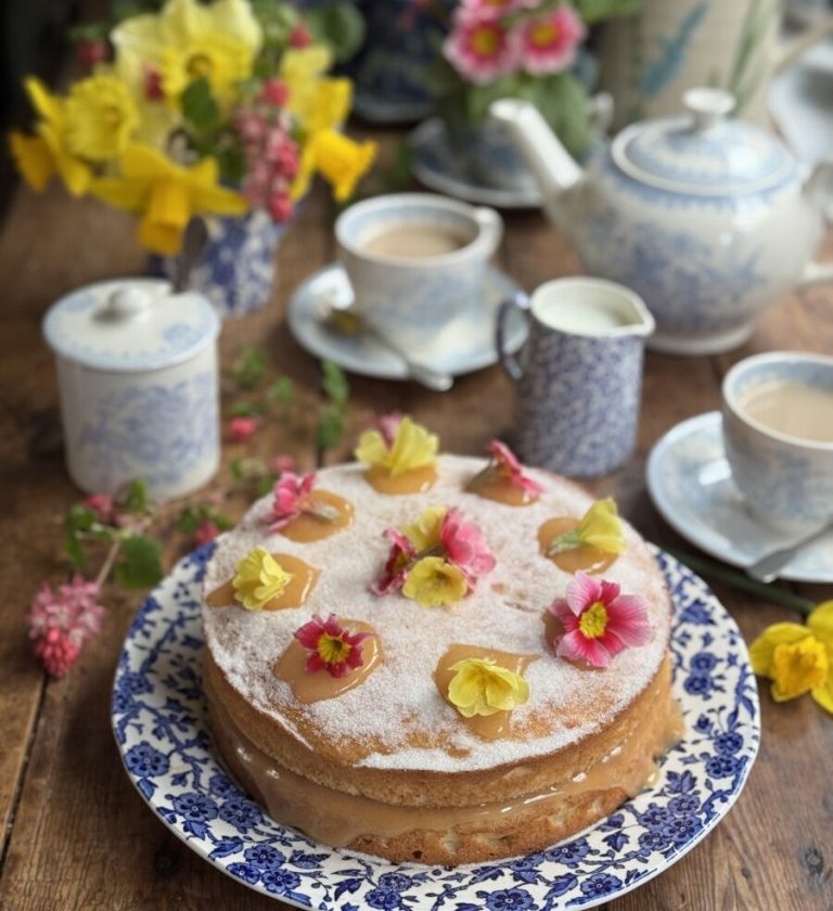 Spring Posy Victoria Sandwich Cake with Lemon Curd