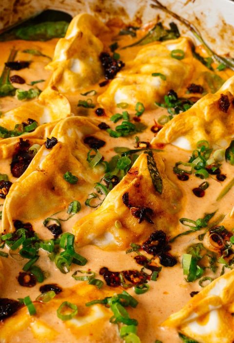 Viral One Pan Dumpling Bake