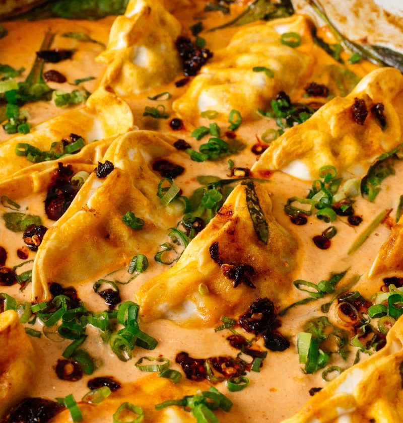 Viral One Pan Dumpling Bake