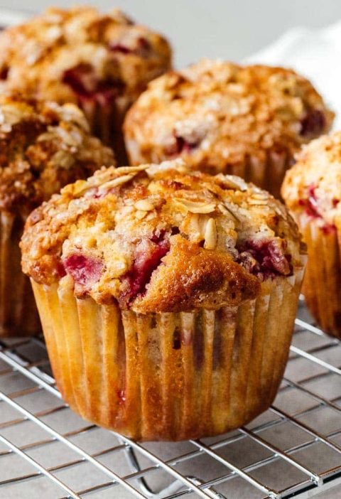 Strawberry Oatmeal Muffins