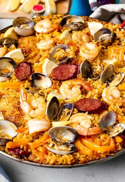 This easy Paella recipe is a perfect weekend project