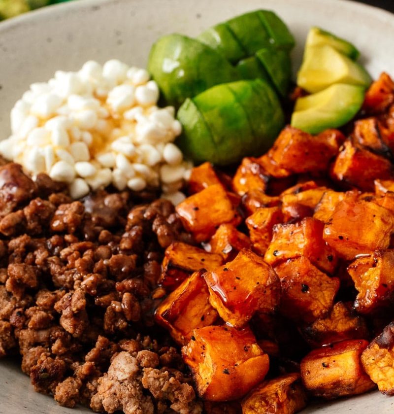 Tiktok Hot Honey Cottage Cheese Sweet Potato Beef Bowl