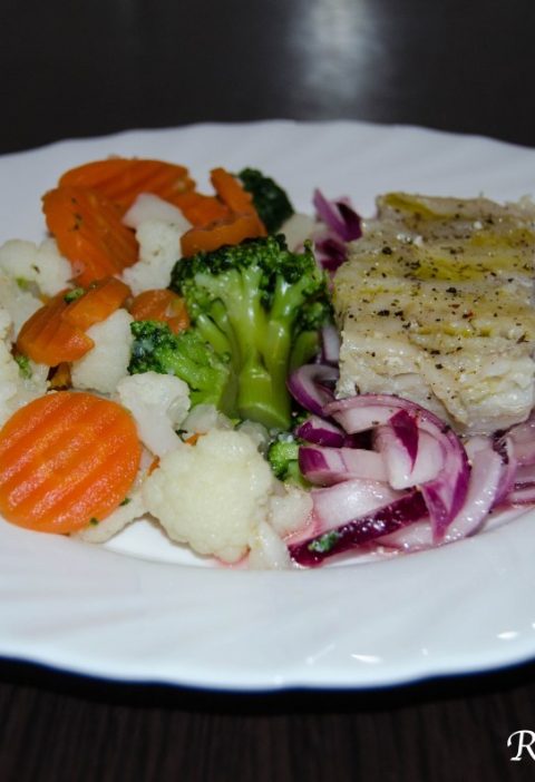 File de cod la tigaie cu legume