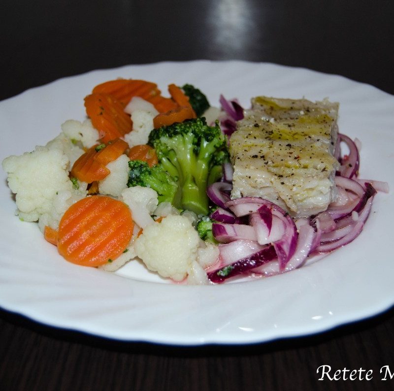 File de cod la tigaie cu legume