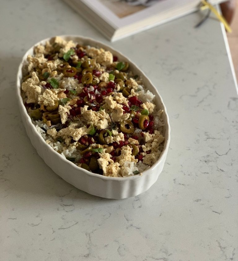 Orez la cuptor cu salsa de rodie, mentÄ Èi mÄsline