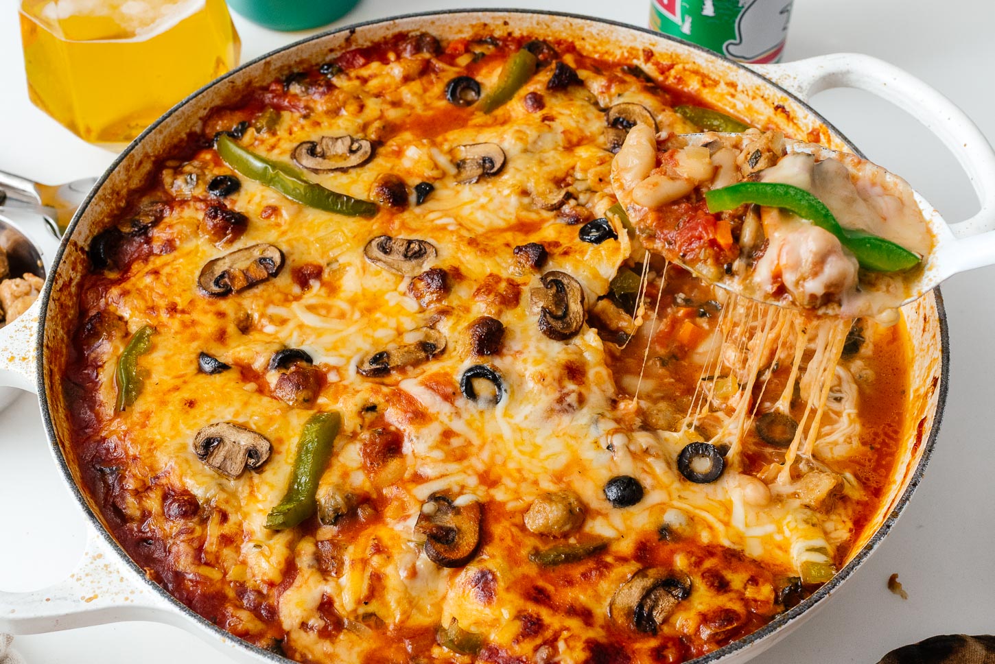 enjoying pizza beans