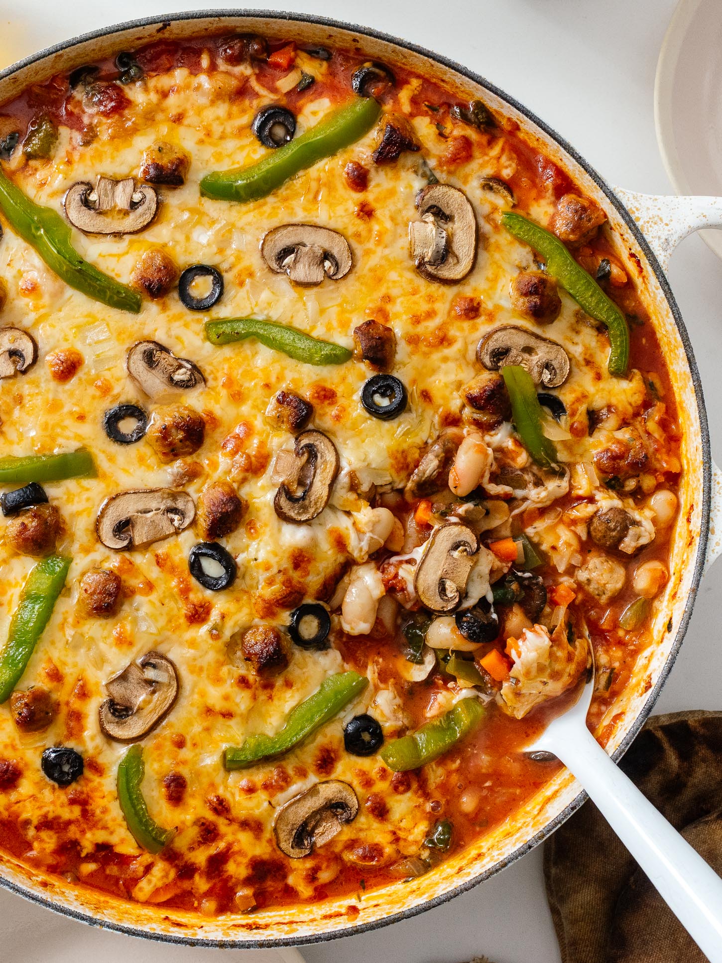pizza beans closeup