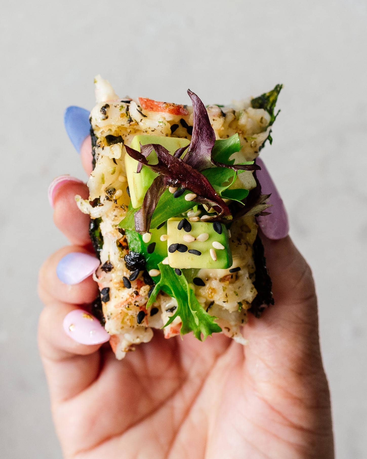 sushi bake, basically salmon rice bowl but in baked format