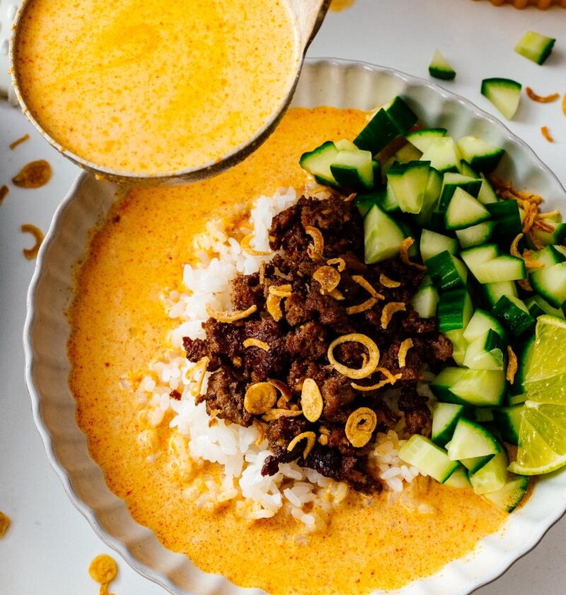 Viral Crispy Beef Brothy Rice Bowls